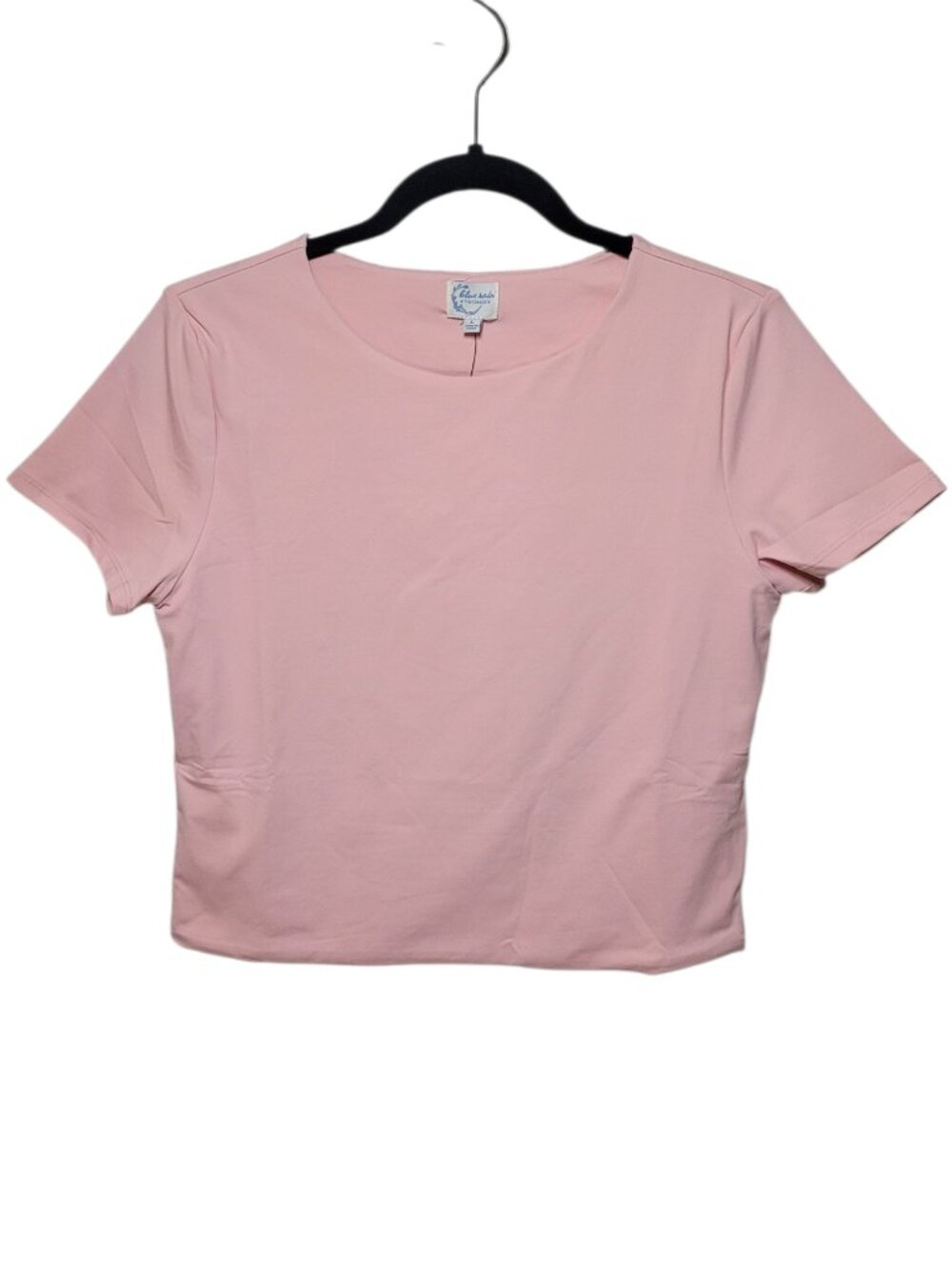 Blue Rain Francesca’s Pink Cropped Short Sleeve Top Double Lined Large NWT